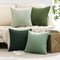 Spring Boho Farmhouse Sage Green Throw Pillow Covers 18x18 Inch Set of 4 Mordern Nordic Cushion Covers Soft Corduroy Home Decor for Couch Bed Sofa Living Room Forest Green